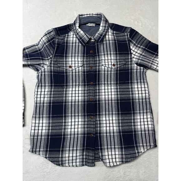 Outerknown Blanket Shirt Navy Plaid M/L Heritage Outdoor Mens Flannel Heavy Wght - Picture 12 of 12